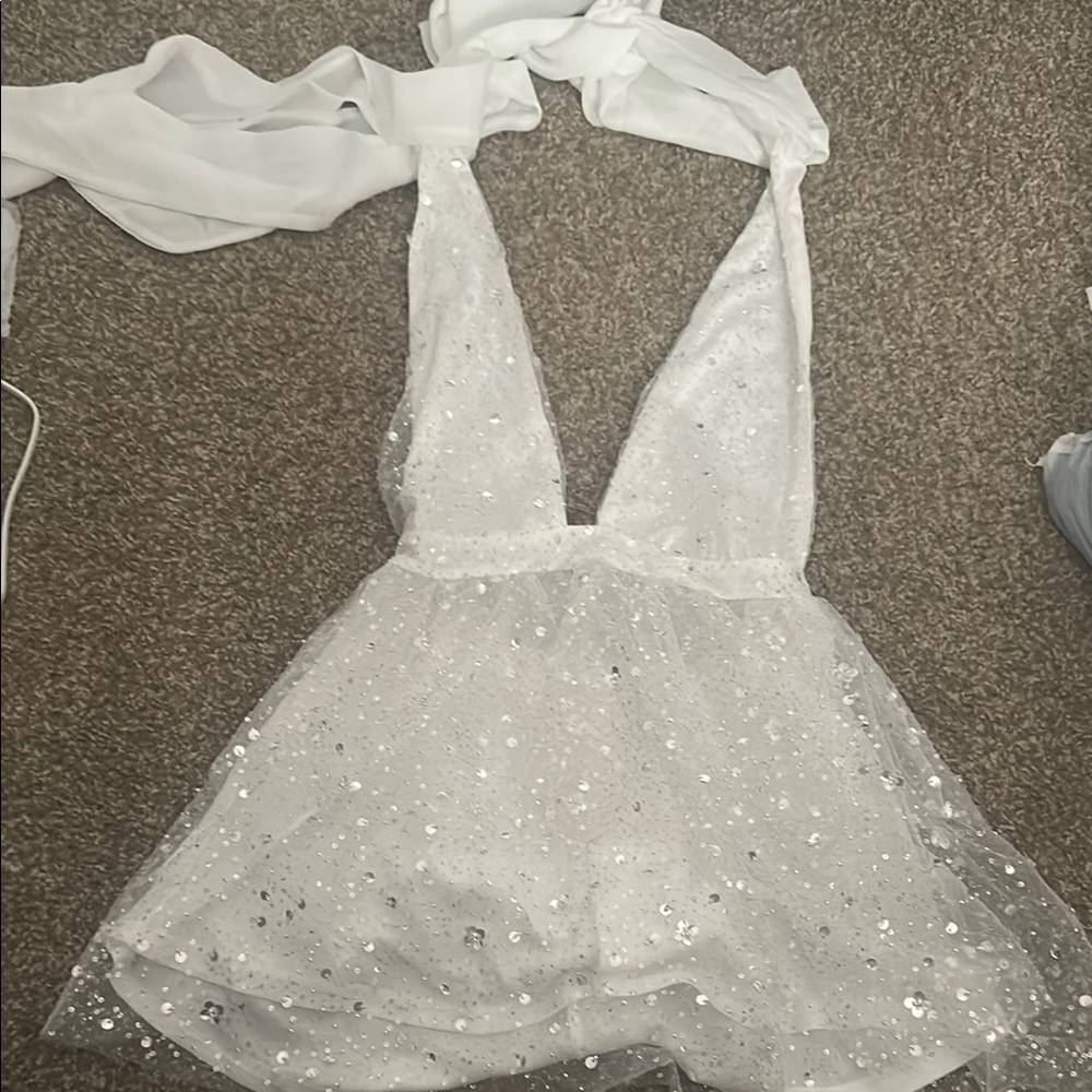 Lucy in the Sky White Sequin Dress